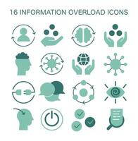 Information Overload Icons set. Flat vector illustration