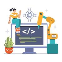 DevOps. Software development methodology. Software development vector