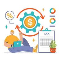 Tax optimization. Financial efficiency, budgeting and economy idea. vector