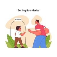 Setting boundaries concept. Flat vector illustration