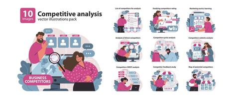 Competitive analysis set. vector