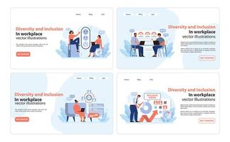 Diversity and inclusion set. Flat vector illustration