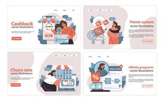 Loyalty Program Concepts set. Flat vector illustration