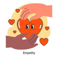 Empathy. Deep understanding of emotions, sympathy and compassion. vector