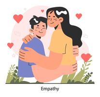 Empathy. Deep understanding of emotions, sympathy and compassion. vector