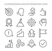 Perseverance and Determination icon set. Flat vector illustration