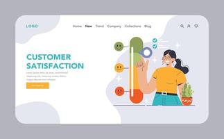 Customer feedback web banner or landing page. Consumer reviews vector