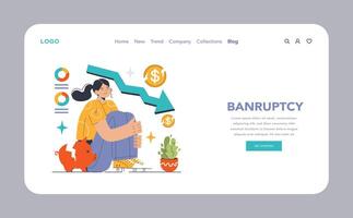 Debt management web banner or landing page. Organization, tracking vector