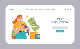 Tax optimization web banner or landing page. Financial efficiency vector