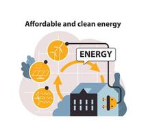 SDG or sustainable development goal. Affordable and clean energy. vector