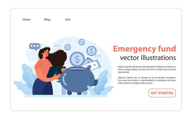 Financial independence, FIRE web banner or landing page. Money savings