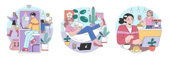 Digital Lifestyle set. Flat vector illustration