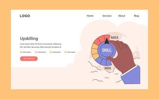 perfeccionamiento web o aterrizaje. las manos en mejora de habilidades y pericia. vector