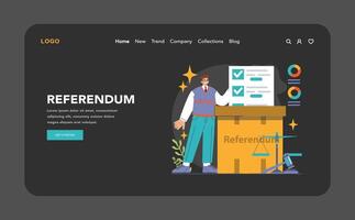 Election web or landing dark or night mode. Democratic procedure vector