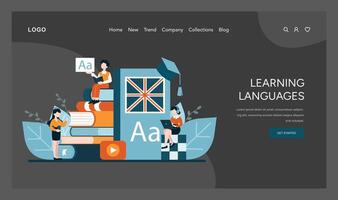 Embracing languages with books and digital tools vector