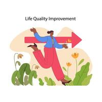 Life quality improvement concept. Flat vector illustration