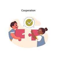 Cooperation concept. Flat vector illustration