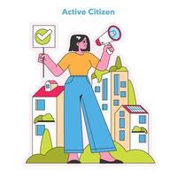 Active Citizen concept. Vector illustration.