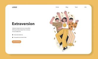 Extraversion in the Big Five Personality. Flat vector illustration.