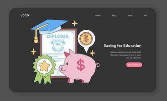 Saving for Education concept. Flat vector illustration.