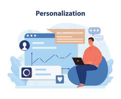 Personalization in Digital Experience. An engaging illustration highlighting the importance of tailored content. vector