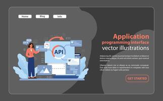 api integración y desarrollo. vector