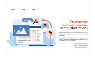Customer Feedback Collection. An illustrative representation of customer insights being integrated. vector