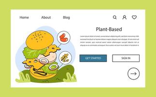 World vegan day web banner or landing page. Go vegan. Meat substitutes vector