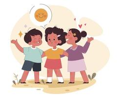 Little preschool children friendship. Positive impact of father' involvement vector