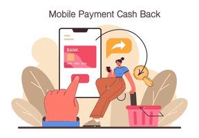 Cashback loyalty program. Client retention with financial compensation vector