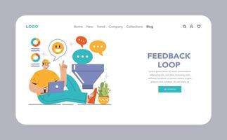 Customer feedback web banner or landing page. Consumer reviews vector