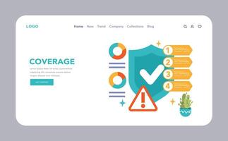 Insurance web banner or landing page. Security of life and property. vector