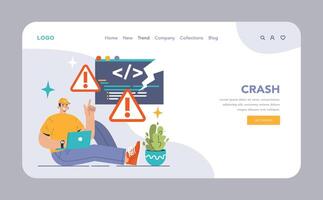 Software testing web banner or landing page. Code testing vector