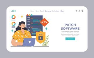 Open source web banner or landing page. Software with code available vector