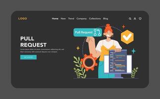 Open source web banner or landing page dark or night mode. vector