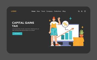 Tax optimization web banner or landing page dark or night mode vector