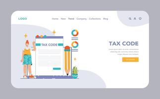 Tax optimization web banner or landing page. Financial efficiency vector