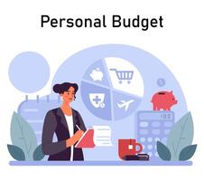 Financial planning. Personal and family budget development, expense vector