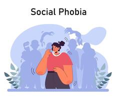 Panic attack. Mental health disorder. Phobia, frustration and constant vector