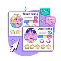 Credit card. Bank-offered financing of purchases. Individual vector