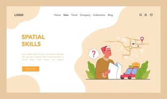 Cognitive skill web banner or landing page. Human cognitive function vector