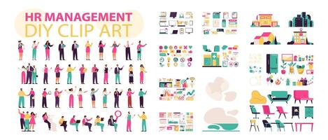 HR Management set. Vector illustration.