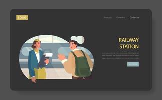 Train Conductor Consultation. vector