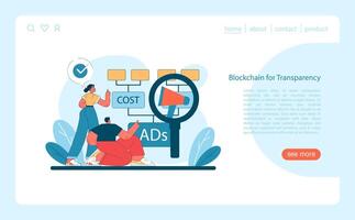 Marketing 5.0 concept. Showcasing blockchain technology vector