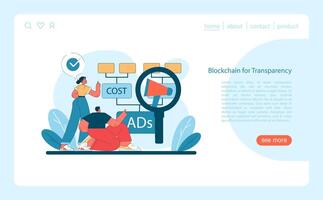 Marketing 5.0 concept. Showcasing blockchain technology vector