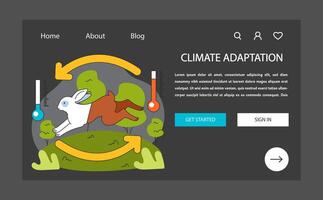 Climate change adaptation web banner or landing page dark vector