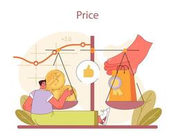 Pricing strategy analysis. Balancing cost and value to optimize profitability. vector