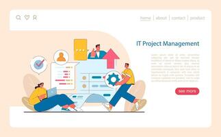 IT Project Management concept. The coordination of tasks vector