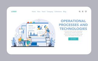 Operational processes and technologies concept. Flat vector illustration.