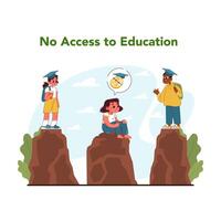 Education gap concept. Flat vector illustration